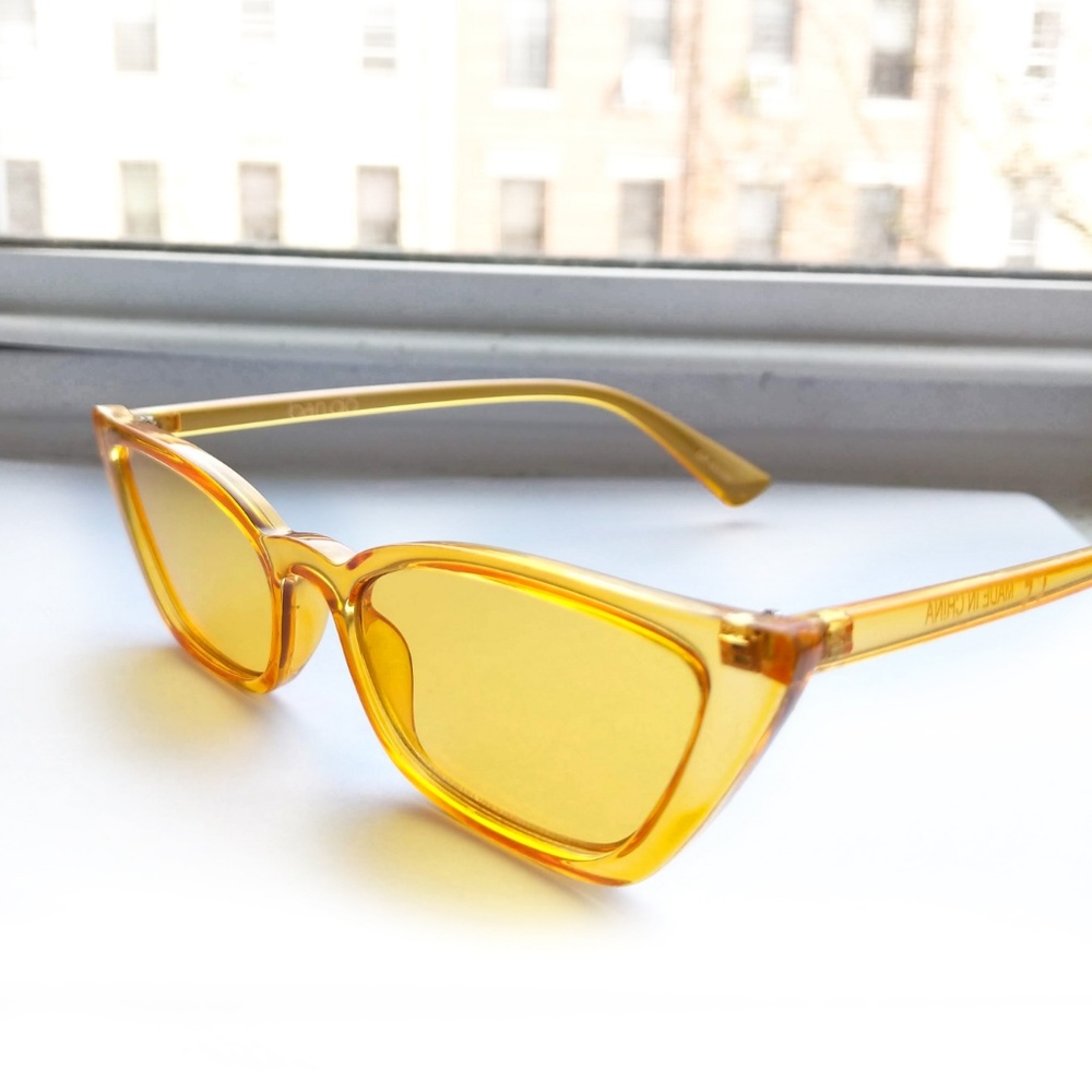 ❌SOLD❌NWOT Ban.do Yellow Sharp Cateye Sunglasses - Picture 6 of 6